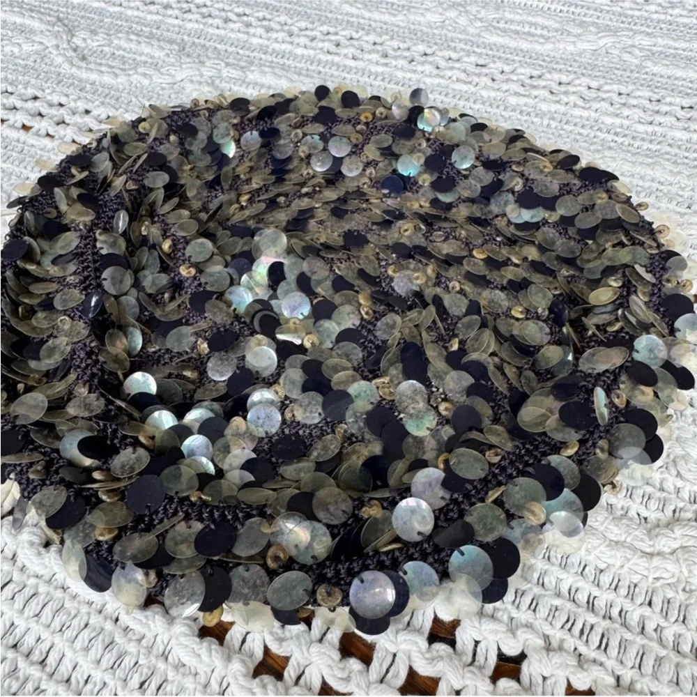 Vintage Black Sequin Hat - Picture 4 of 13